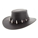 Leather Hat - Crocodile Hatband/ 7 Croc Teeth